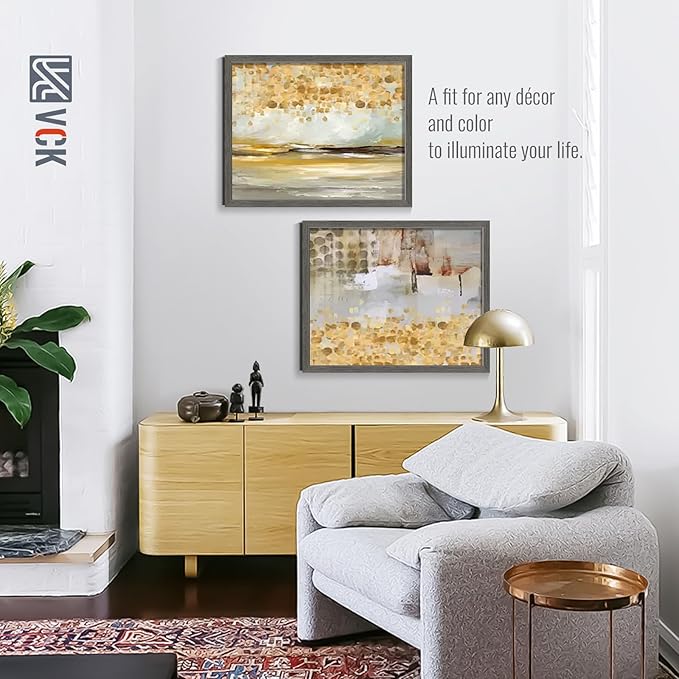 VCK 24x30 Poster Frame Set of 4 - Grey, Gallery-Quality Wood Picture Frames, 1.1-Inch Wide Border, Polished Plexiglass, Vertical or Horizontal Wall Display for Photo/Art/Prints, Grey