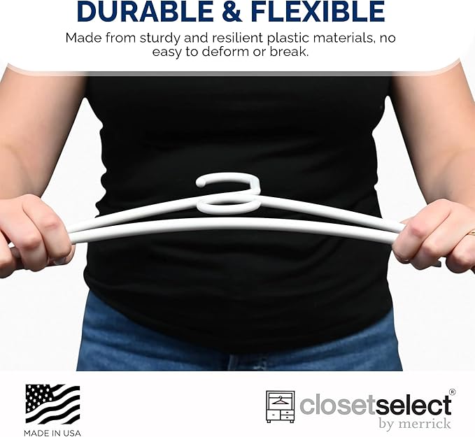 Ultra Heavy Duty Plastic Hangers, Made in USA, White Heavy Weight Hanger, 28 Pack