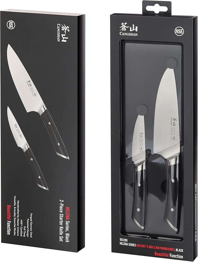 Cangshan HELENA Series German Steel Forged Starter Knife Set (Black, 2-Piece)