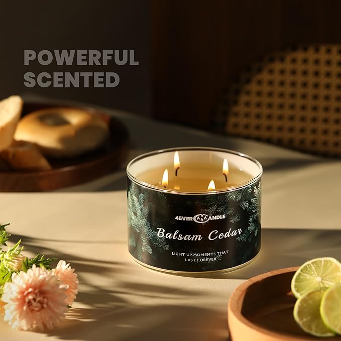 Soy Wax Blend Candle for Home, 4-Wick Candles in Blueberry Cheesecake Scented, Aromatherapy Candles Gift for Parties, Relaxing, Over 50 Hours of Burn Time, 18oz