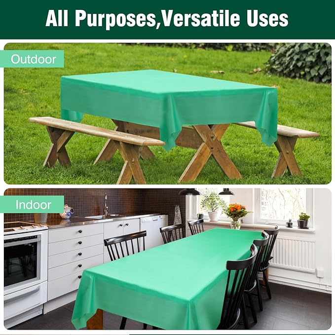 Craft And Party Emerald Green Plastic Table Cover Roll, 40Inch X 300Feet Disposable Plastic Tablecloth, Banquet Rectangle Tablecover Roll