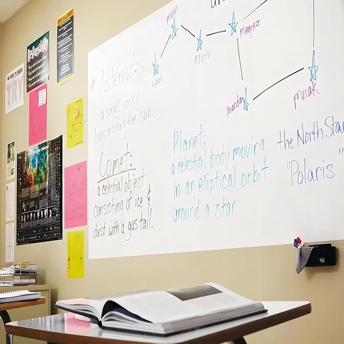 Magnetic Whiteboard Contact Paper, 36" x 48" Stick on Magnetic Dry Erase White Board Sticker on Wall, Easy to Write for Kids Drawing, School, Office, Kitchen Fridge