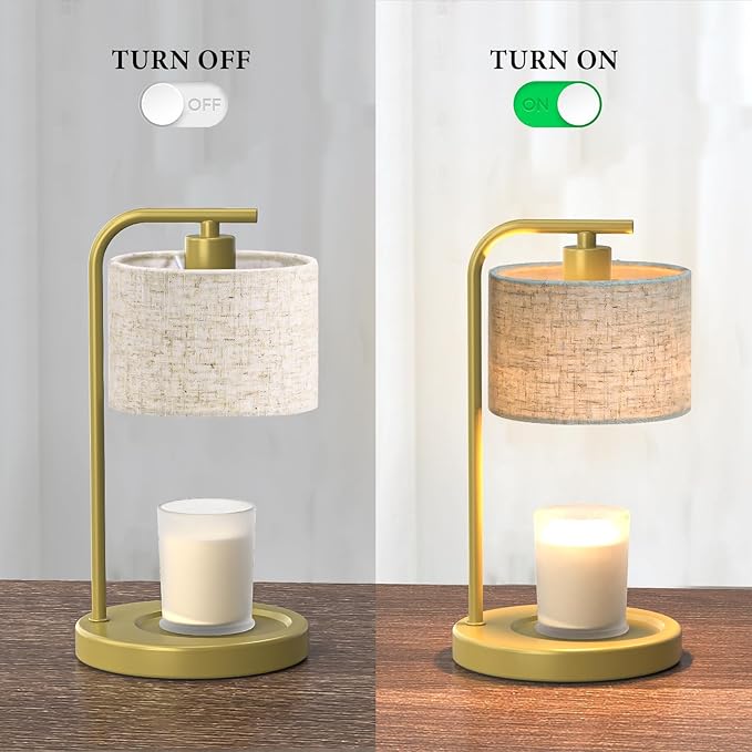 Gold Candle Warmer Lamp with Timer Dimmer, Electric Candle Warmer Wax Heater, Birthday Gifts for Women Her, Mom, House Warming Gifts New Home