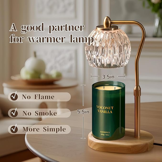 Goodpick Vanilla Coconut Candles, Scented Candle for Home, 22oz Soy Candles, Long Lasting 120hrs for Warmer Lamp, Odor Eliminating Gift