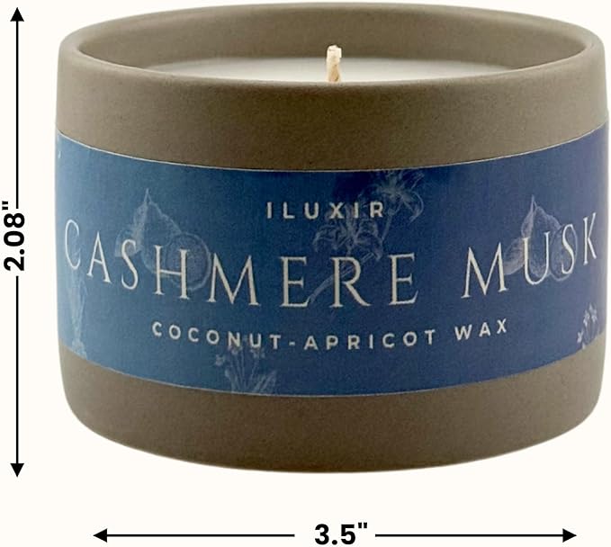 Cashmere Musk Luxury Candle – Cozy & Elegant Scent with Amber, Vetiver & Florals – Phthalate-Free, Vegan, Handcrafted, Cruelty-Free Candle for Home, Office & Gifting (5 oz.)