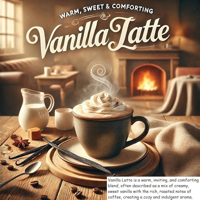 Vanilla Latte Aromatherapy Candle 12 oz | 100% All-Natural Soy Wax & Essential Oil Infused | 60+ Hour Burn Time | Pet Safe + Smoke Odor Eliminating | Handmade in U.S.A. | Non-Toxic Candles