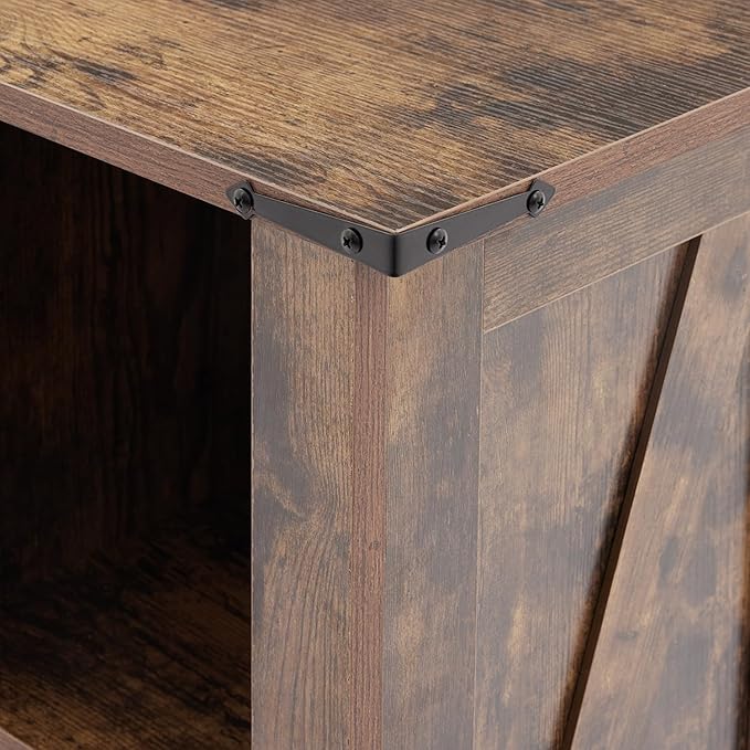 9 Cube Storage Organizer, 3 Tier Bookshelf for Living Room, Farmhouse Bookcase with Led, Kids Toy Storage Cabinet, Wall Cubby Shelves for Home Decor, Wood Display Cabinet for Bedroom, Brown