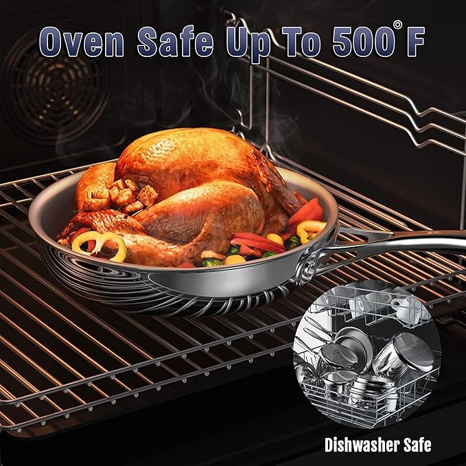 Cooks Standard Multi-Ply Clad Stainless Steel Cookware Set, 9 Piece, Silver