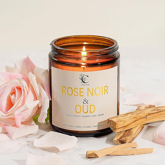 Rose Scented Candles for Women, Birthday Candles for Her Stress Relifef Aromatherapy Spa Candle Soy Wax Long Lasting Bath Relaxing Candles, Halloween Chirtmas Birthday New Job Gifts for Women Mother