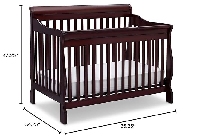 Delta Children Canton 4-in-1 Convertible Crib - Easy to Assemble, Espresso Cherry