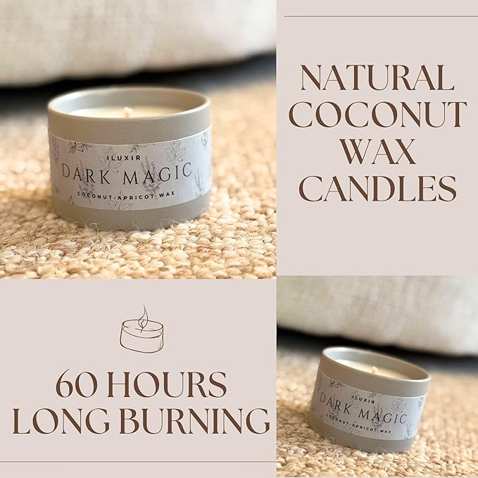 Eucalyptus, Amber & Dark Musk – Bold Cologne-Inspired Aroma - Dark Magic Scented Candle for Men – Hand-Poured in USA, Coconut-Apricot Wax, Phthalate-Free, Long-Lasting Burn (5 oz.)