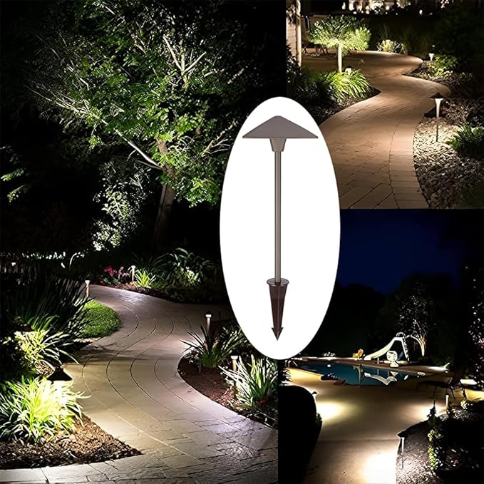 Arrownine Pathway Lights Low Voltage 12-24V,Cast Aluminum Construction Replaceable G4 LED Bulb for Outdoor Path Lights,Walkway Lighting Garden Yard Driveway Light 2-Pack Bronze Finish