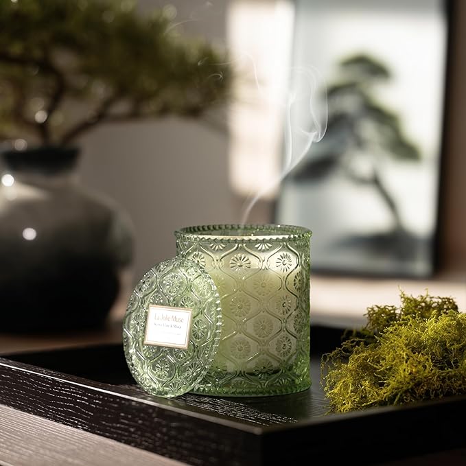 LA JOLIE MUSE Kyoto Vine & Moss Scented Candles, Vine Candles for Home Scented, Natural Soy Wax Candle, Candles Gifts for Women, 6 oz 40 Hours Burn