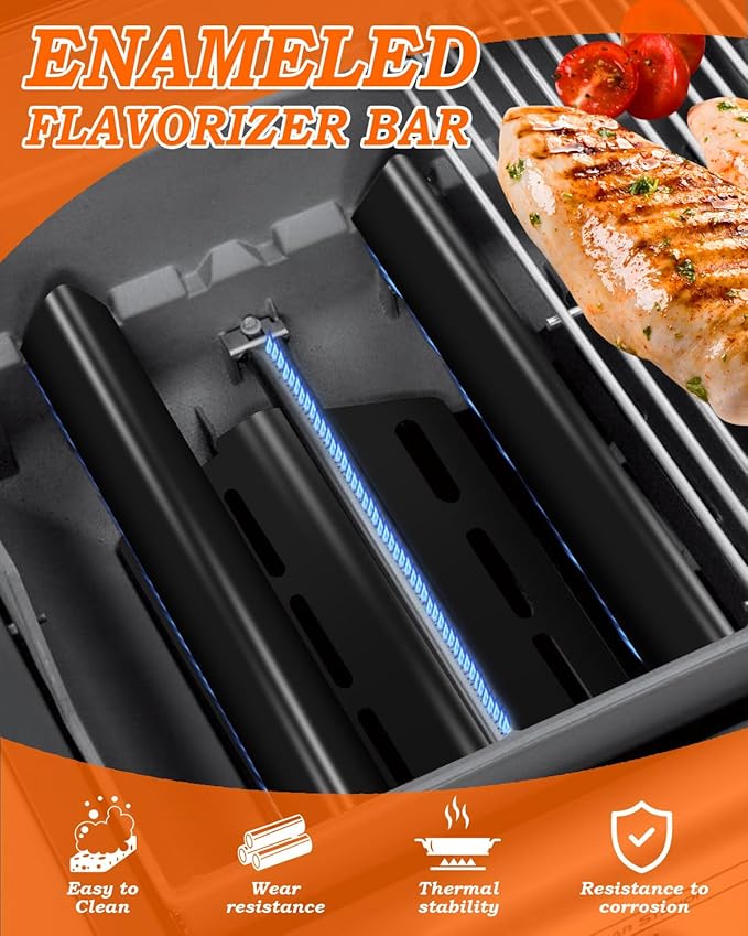 7620 7622 Flavorizer Bars 17.5 inch and Heat Deflector for Weber Genesis Grill Parts Genesis 300 320 330 S310 E310 Grill Parts with Front Control, Grill Replacement Parts for Weber 7621 65505