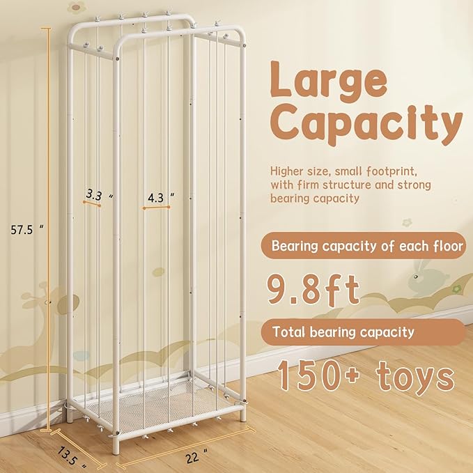 All Metal Stuffed Animal Storage, Never Fall Apart Stuffed Animal Zoo, Extra Large Stuffed Animal Holder - Sturdy Metal Plush Toy Organizer Perfect for Boys Girls Nursery Play Room Kidsroom