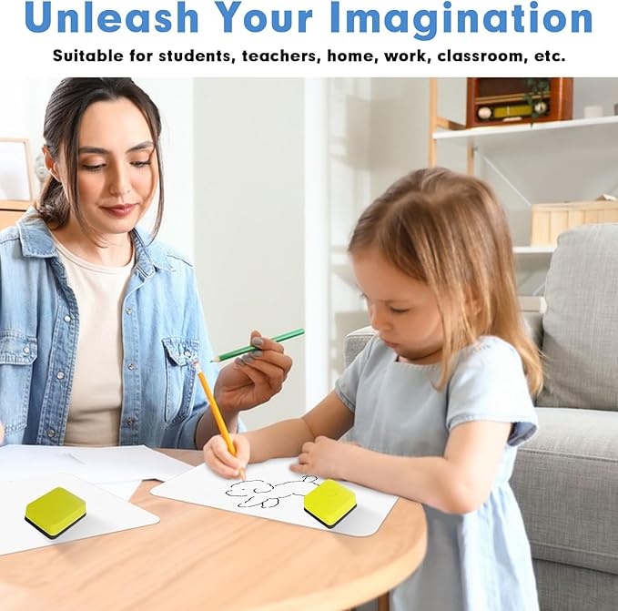 Dry Erase Lapboards, HERKKA 8 Pack Double Sided Small Dry Erase Whiteboards 9 x 12.5 Inch with 8 Erasers, Small Dry Erase Boards for Classroom Teacher Supplies, Personal White Boards for Students