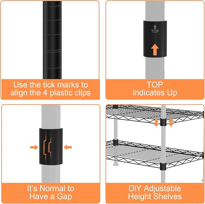 Clothes Rack, Clothing Racks for Hanging Clothes, 3 Tiers Adjustable Garment Rack with Wheels | Double Rods | Side Hooks | Heavy Duty | Load 445lbs | 15.7" D x 35.43" W x 78.34" H | Black