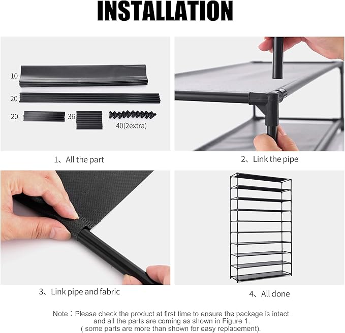 Shoe Rack -Premium Non-Woven Shoe Storage, Shoe Organizer for Closet, Entryway, Garage & Hallway, Sturdy & Durable Shoe Rack Shelf