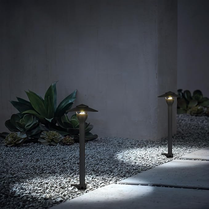 Low Voltage Pathway Lights LED Landscape Lights, 4.5W 12V AC/DC, 3000K Warm White, Cast-Aluminum, IP65 Waterproof, ETL Listed, for Yard, Walkway, Garden, 8 Pack