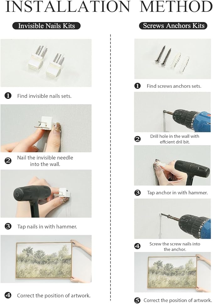 InSimSea Framed Canvas Wall Art Vintage Decor, Landscape Wall Art Home Decor, Wild Field under Sky, Modern Farmhouse Decor, Cottagecore Bedroom Kitchen Bathroom Decor, 24"x36"