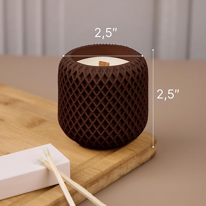 Scented Candles - Luxury Concrete Jar Candle for Home Scented, Soy Wax Candle - Relaxation Gift for Women, Premium Room Décor, Non-Toxic, Great Idea for Gifts (Grounded Coffee)