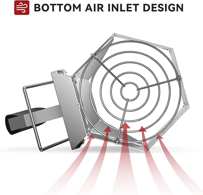 onlyfire Stainless Steel Charcoal Chimney Starter BBQ Chimney Starter for Charcoal Grill and Barbecues, Fire Starter for Outdoor Cooking, Sturdy and Easy to Use BBQ Grill Tool Grilling Accessories