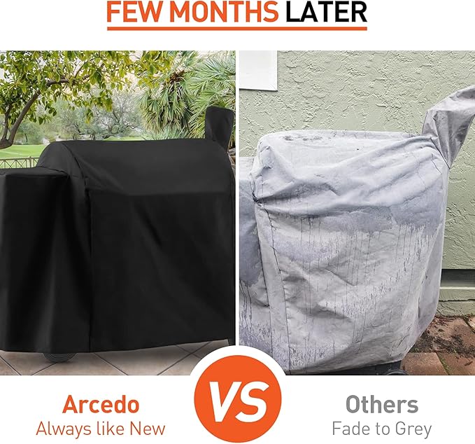 Waterproof Pellet Grill Cover Compatible with Traeger Pro 34 Series - Full Length Heavy Duty Wood Pellet Smoker Covers for Texas Elite, Pro 780, Outdoor Barbecue Grill Protector