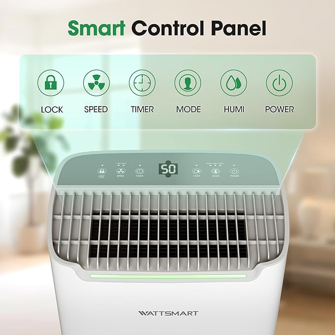Dehumidifiers for Home with Drain Hose,75 OZ Water Tank, 4500 Sq.Ft 55 Pints Dehumidifiers for Basement, Bathroom, Bedroom, Three Modes, Smart Humidity Control, Dry Clothes, 24H Timer, White
