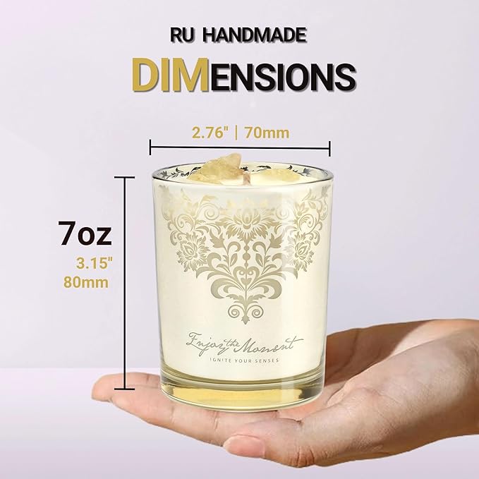 Scented Candle Gift Set – 3 Pack Luxury Crystal Candles with Lid & Wick Trimmer, Soy & Beeswax with CPL Oils | Relaxation, Meditation, Self-Care Gift for Women, Home Décor