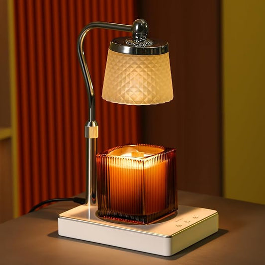 Touch-Type Modern Candle Warmer Lamp with Timer, Dimmer Adjustable Height Gifts for Women Office Home Decor Wax Melt Warmer for Scented Wax House Warming Gifts Candle Lamp Warmer Jar Candles