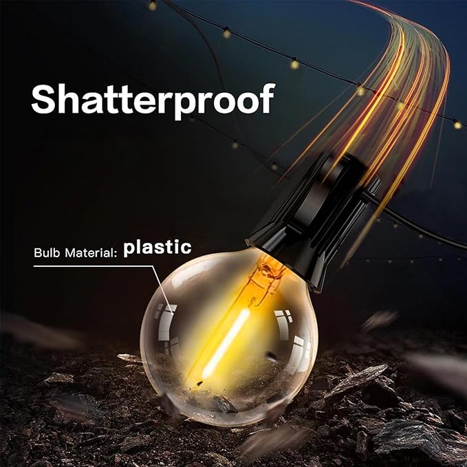 HISTAR LED 30FT Outdoor String Lights with Remote Waterproof Patio Lights 27 Dimmable G40 Bulbs, Outdoor Globe String Lights Decorative Backyard Bistro Garden Balcony Cafe Lights