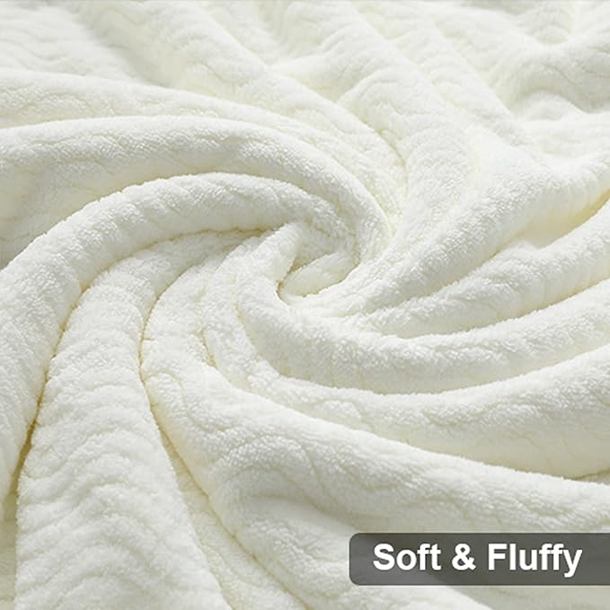 Ultra Soft Bath Towel Set of 4, Beige Extra Large Textured Microfiber Luxury Towels 35x70 in, Quick Dry, Highly Absorbent, Fluffy, Oversized, for Bathroom Shower Pool Hotel Beach