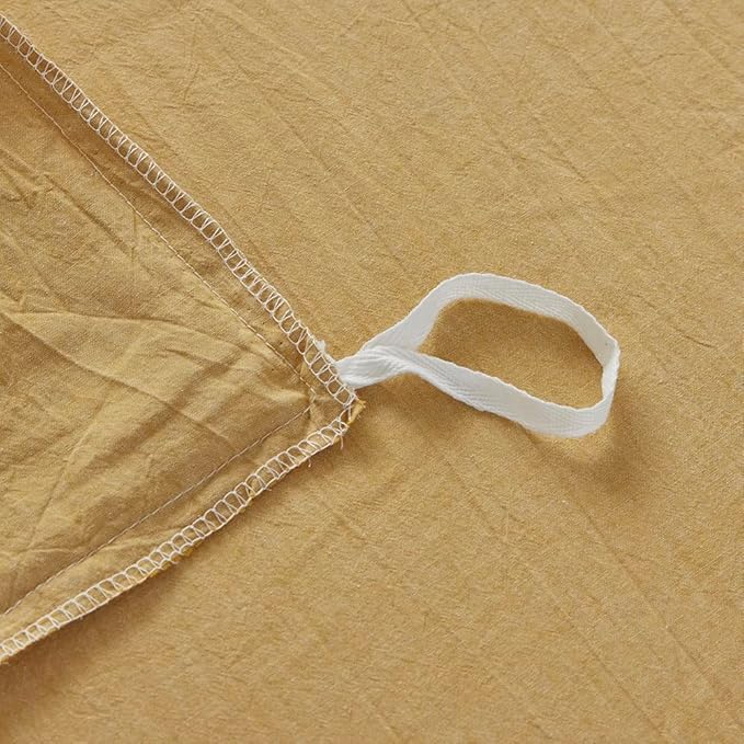 FACE TWO FACE Bedding Duvet Cover Set100% Washed Cotton Duvet Cover Linen Like Textured Breathable Durable Soft Comfy (Full, Ginger)