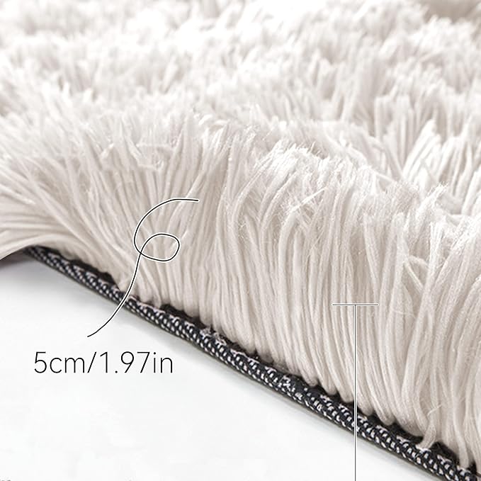 TTLOJ Rectangle Rug for Play Tent, Decorative Area Rug, Fluffy Soft Mat Pad for Kids Room Playhouse Nursery Room, Children Room Decor Dormitory Velvet 50.5" Lx38.5 W White