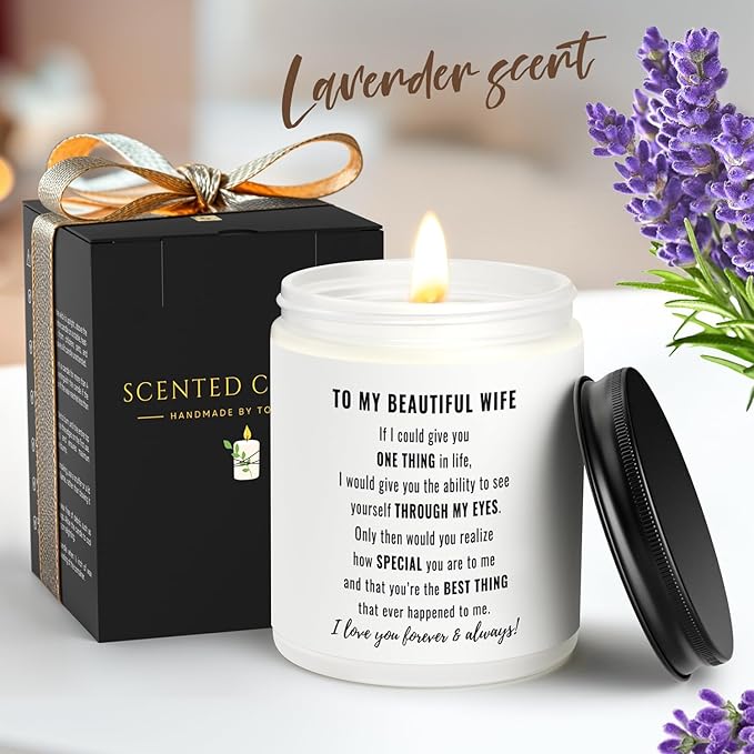 Gifts for Wife, Anniversary, Birthday Day Gifts for Wife from Husband, Mother's Day, Romantic Valentine's Gift, Just BecauseGifts for Her, Christmas, to My Wife Scented Candle