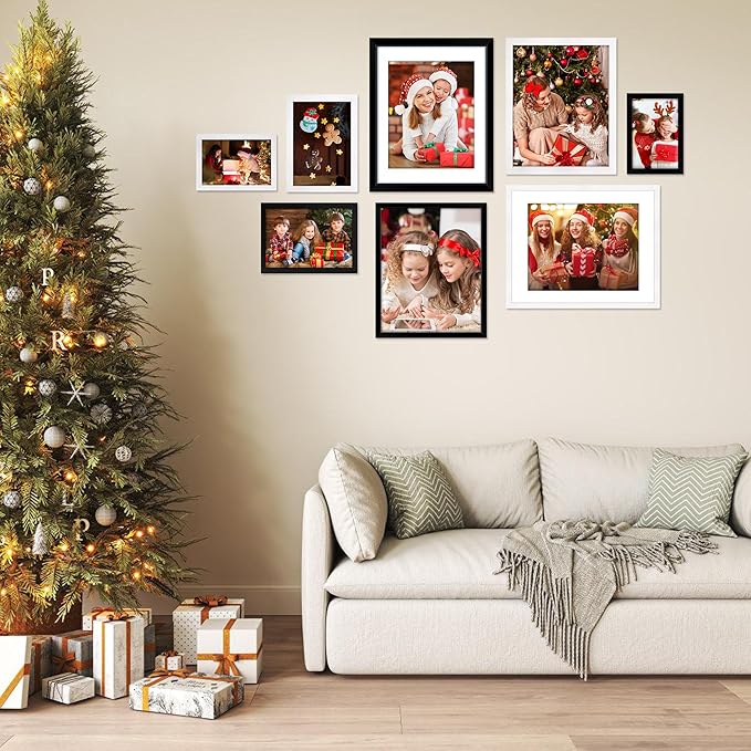 FIXSMITH 5x7 Picture Frame Set of 6, White Photo Frames Bulk with HD Plexiglass, Display Pictures 4x6 with Mat or 5x7 Without Mat, Multi Picture Frames Collage for Tabletop or Wall Display