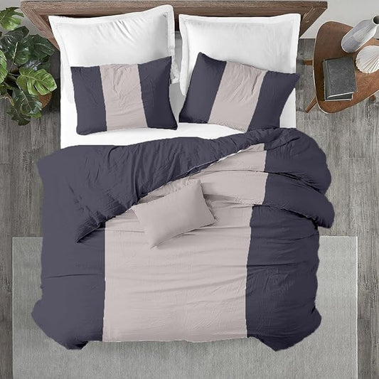 Kotton Culture 3 Pc Queen Size Duvet Cover Set-100% Egyptian Cotton Sateen 600 Thread Count Ultra Soft Premium Durable Comforter Cover Zipper Closure & Corner Ties (Dashing Grey, Queen/Full 90" X 90")