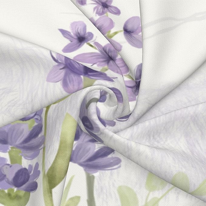 Spring Lavender Pillow Cover 16x16 Inch Set of 2, Purple Flowers Throw Pillow Covers Summer Watercolor Floral Decorations Linen Cushion Covers Farmhouse Home Decor for Sofa Couch Outdoor