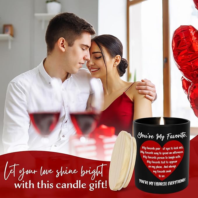OASSIE Gifts for Boyfriend Girlfriend - You're My Favorite Long Lasting Vanilla Lavender Candle 10 oz - Wedding Anniversary Couple Candle, Romantic Love Birthday Gifts for Him Her Husband Wife