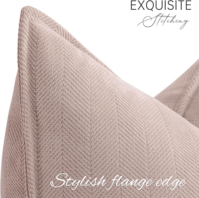 ZWJD Dusty Pink 12x20 Pillow Covers Set of 2 Chenille Throw Pillow Covers with Elegant Design Soft and Luxurious Decorative Throw Pillows for Couch, Bed, and Home Decor