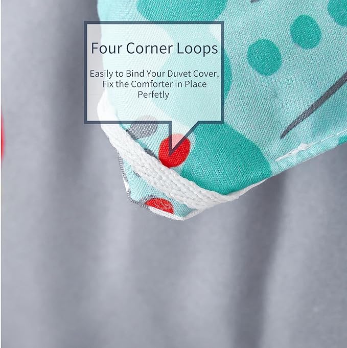 RYNGHIPY Dinosaur Kids Comforter Set Cartoon Dinosaur Bedding Sets for Boys 3 Pieces Full Microfiber Comforter with Pillowcases Soft Lightweight (Dark Grey,Full)