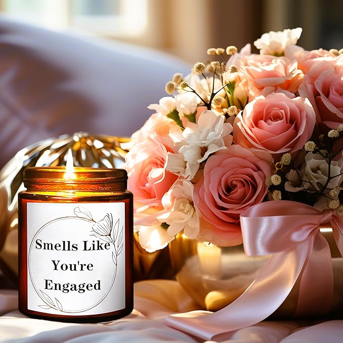 You're Engaged Candle - Engagement Gifts for Couples - Just Engaged Gifts for Her, Bride to Be - Engagement Party Decorations - Lavender Vanilla Soy Candle for Relaxation & Stress Relief