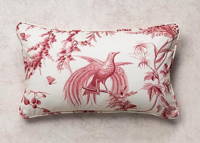 Maison d' Hermine Decorative Pillow Covers 12x20 Inch Rectangle 100% Cotton Throw Pillow Covers with Invisible Zipper for Living Room Couch, Chair, Sofas, Bedroom, Home (Paradise - Lacqer Red)