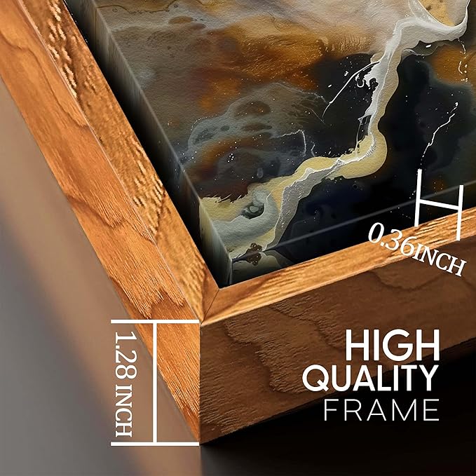 Abstract Wall Art for Living Room, Marble Canvas Wall Decor for Bedroom, Black and Gold Picture Print Artwork for Office, Large Size 59 x 29 Inches Framed