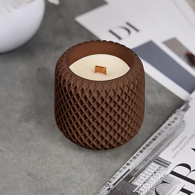 Scented Candles - Luxury Concrete Jar Candle for Home Scented, Soy Wax Candle - Relaxation Gift for Women, Premium Room Décor, Non-Toxic, Great Idea for Gifts (Grounded Coffee)