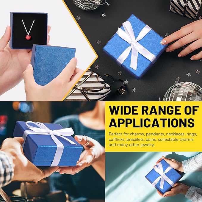 Glarks 17pcs 2.95 x 2.95in Jewelry Gifts Boxes Kit, Royal Blue Fan Shaped Jewelry Boxes for Ring Earring Jewelry, Christmas, Birthday, Anniversaries, Valentine’s Day, Mother’s Day and Other Festivals