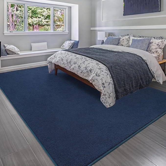 Soft Rugs for Living Room 4x6 Navy Blue, Minimalist Area Rug for Bedroom Nursery Dining Table Dorm, Throw Rugs for Men Boys Girls Kids Room Indoor Floor Carpets