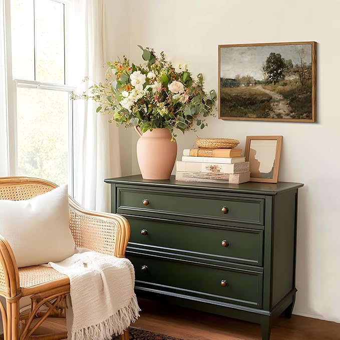 Floating Framed Vintage Canvas Wall Art Decor, Modern Countryside Wall Decor for Living Room, Nature Landscape Pictures Paintings Prints for Bedroom Hallway Office Decoration 12x16 inch