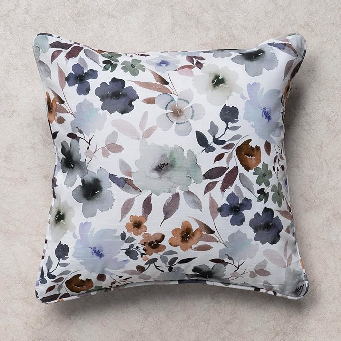 Maison d' Hermine Decorative Pillow Covers 18 x 18 Inch Square 100% Cotton Throw Pillow Covers with Invisible Zipper Cushion Case for Living Room Couch, Chair, Sofas, Bedroom, Home (Blossom - Flora)