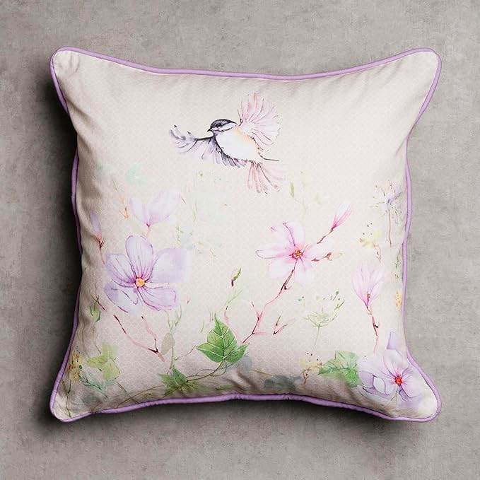 Maison d' Hermine Decorative Pillow Covers 18 x 18 Inch Square 100% Cotton Throw pillow Covers with invisible Zipper Cushion Case for Living Room Couch, Chair, Sofas, Bedroom, Home (Magnolia Mornings)